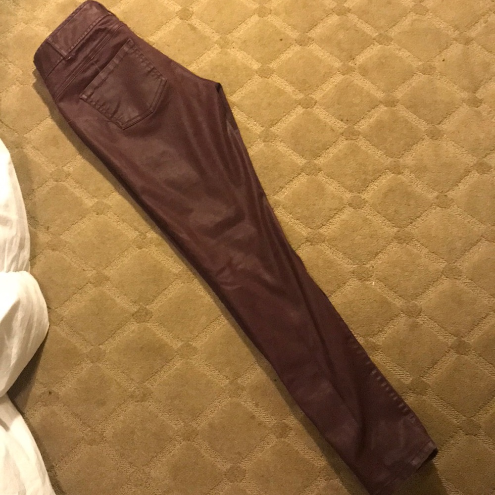 Calvin Klein- Burgundy leather pants